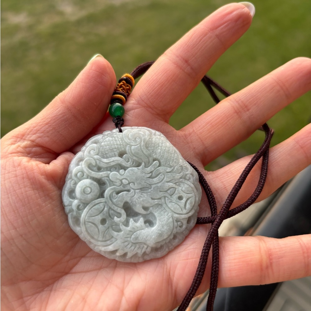 Genuine Burma Jade Dragon Pendant